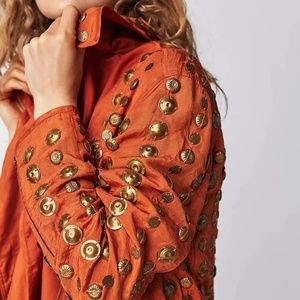 Free People Chelsea Coin Moto Jacket Coat Small NEW